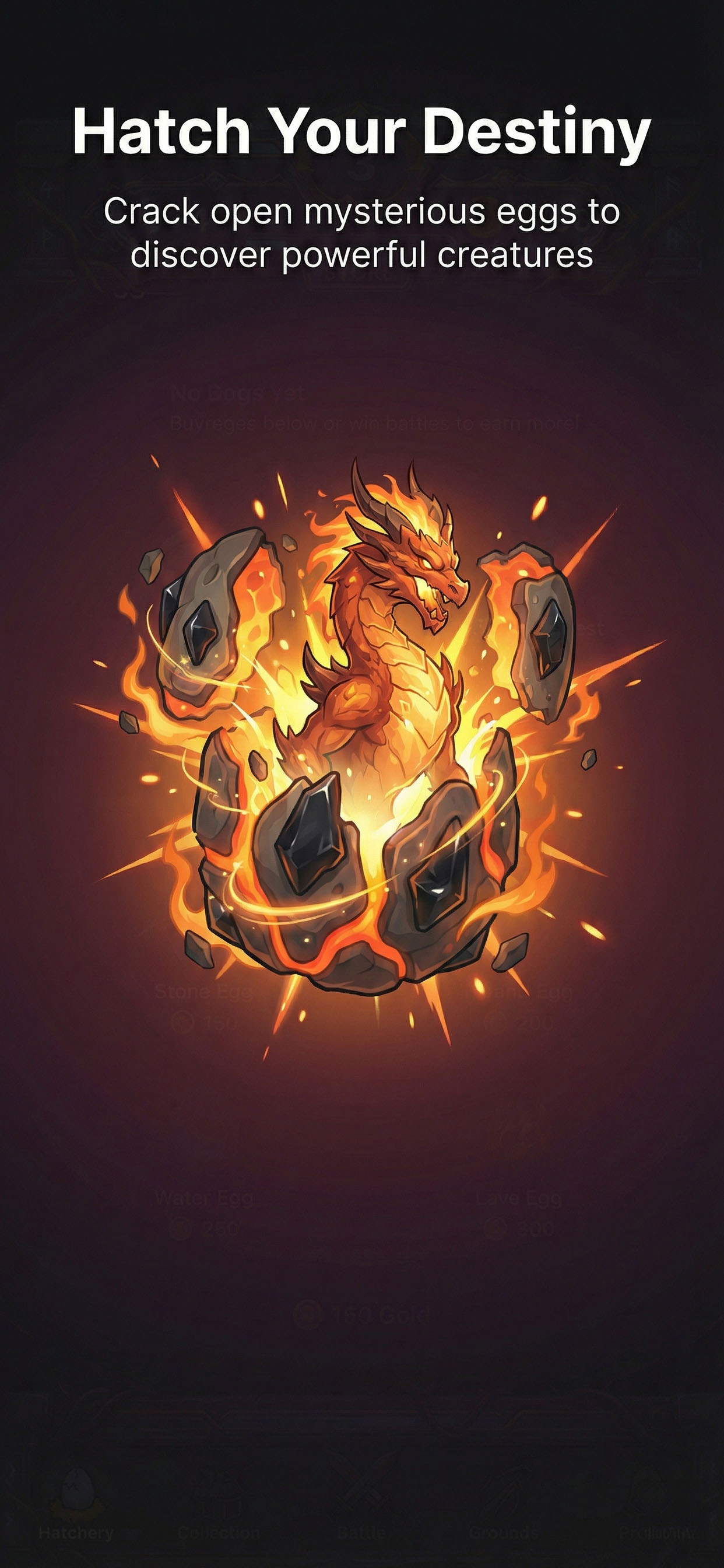 Hatch powerful creatures from mysterious eggs